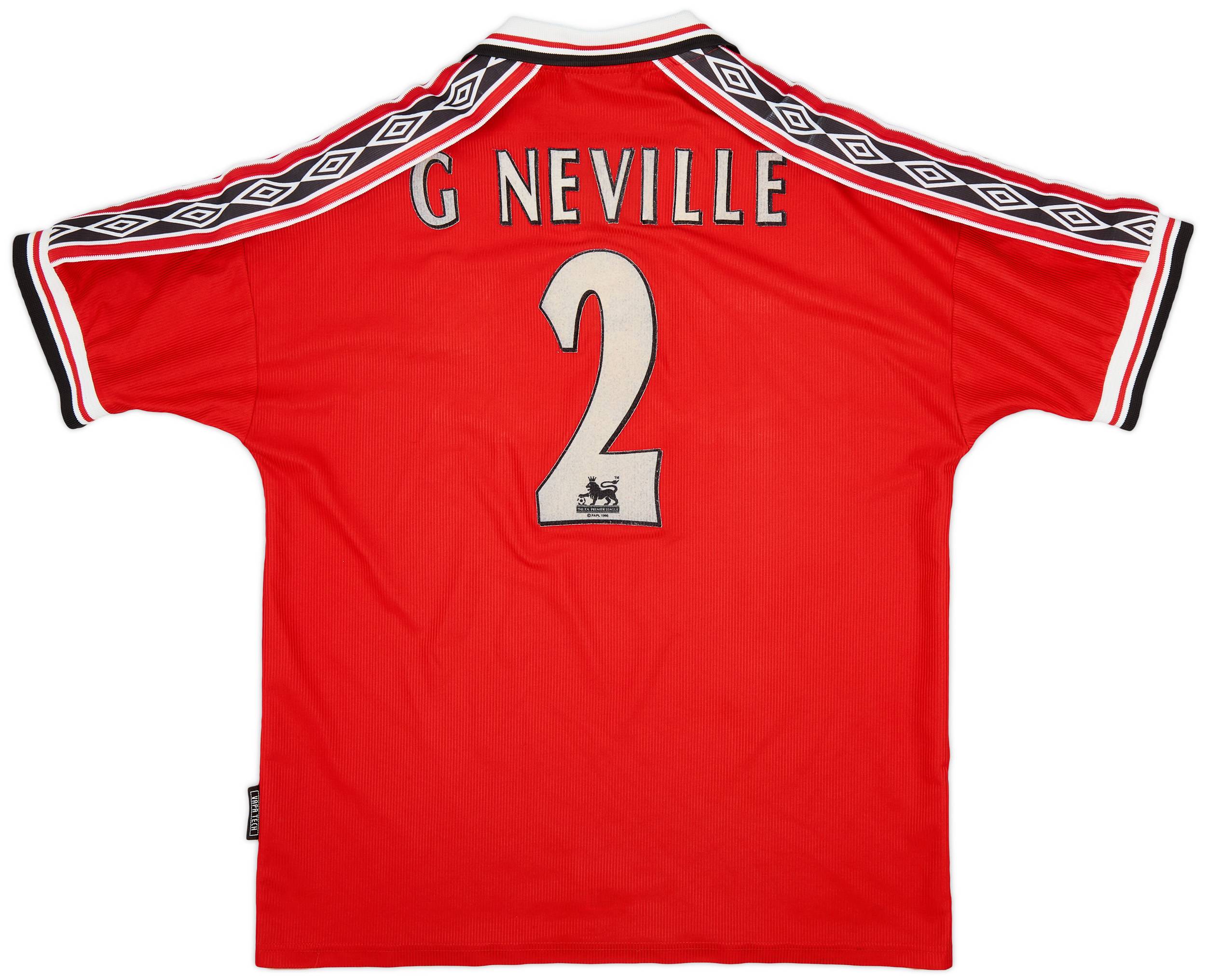 1998-00 Manchester United Home Shirt G Neville #2 - 5/10 - (L)