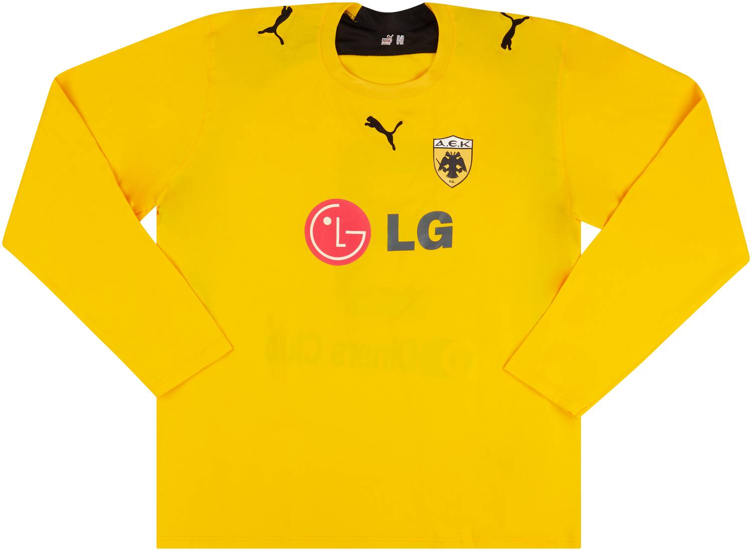 2007-08 AEK Athens Match Issue Home L/S Shirt #3