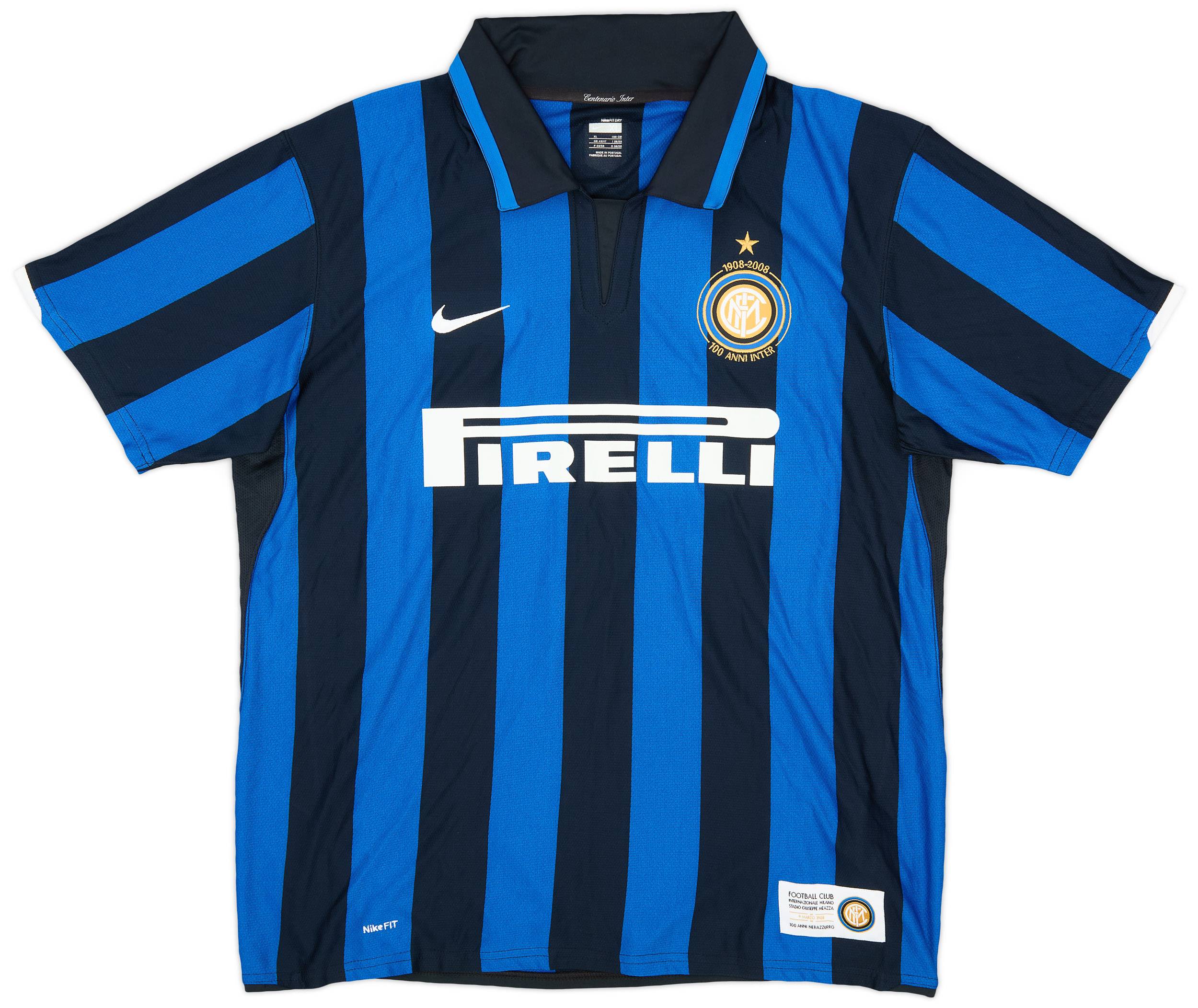 2007-08 Inter Milan Centenary Home Shirt - 8/10 - (XL)