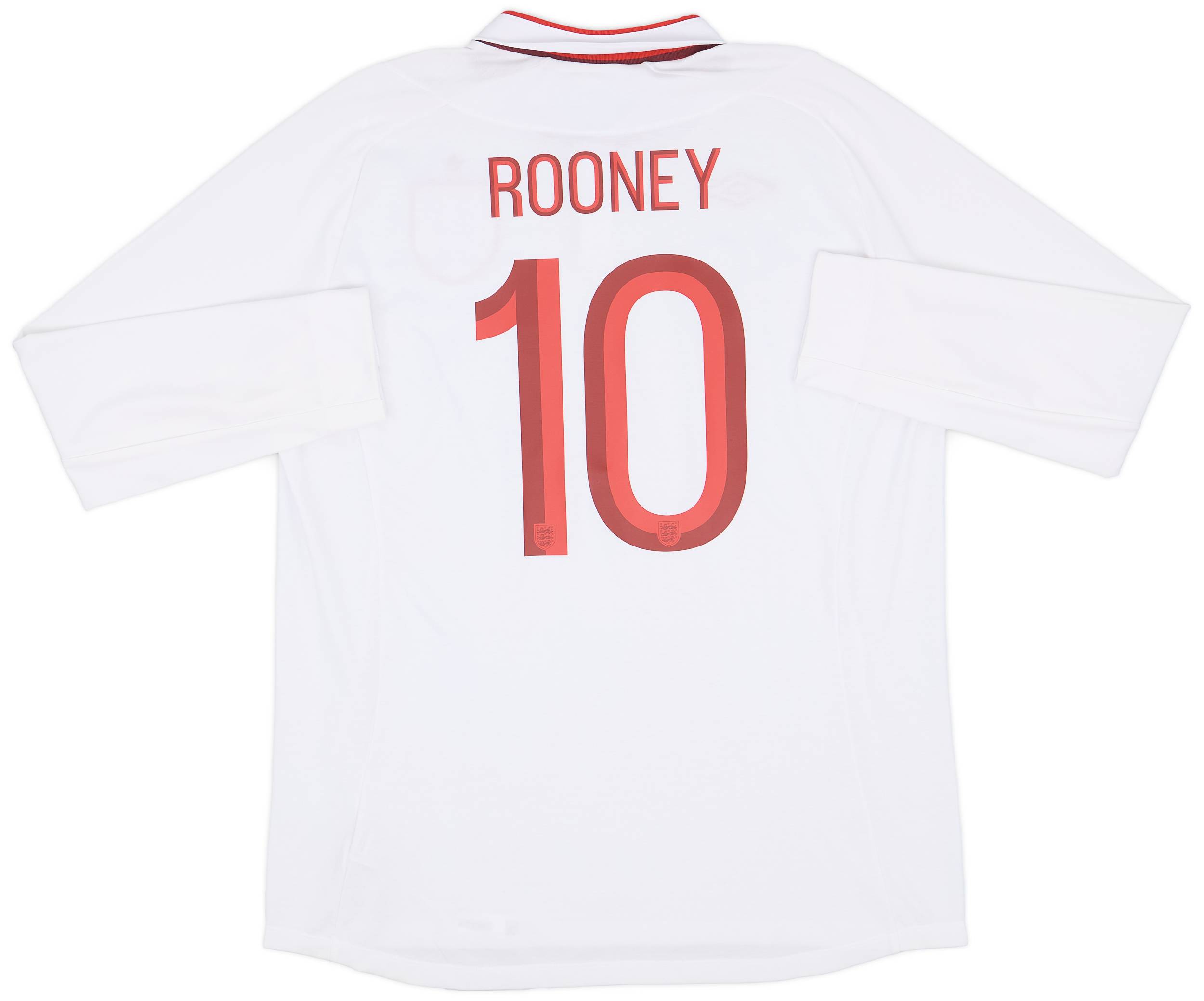 2012-13 England Home L/S Shirt Rooney #10 - 9/10 - (XL)