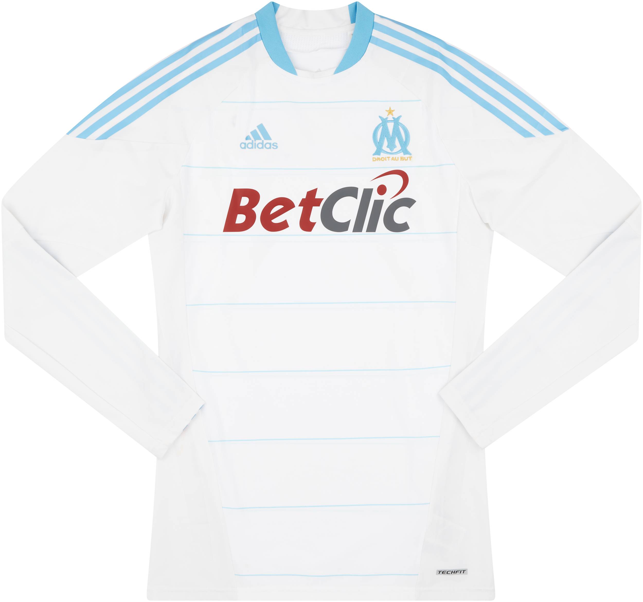 2010-11 Olympique Marseille Player Issue TechFit Home L/S Shirt - 6/10 - (XL)