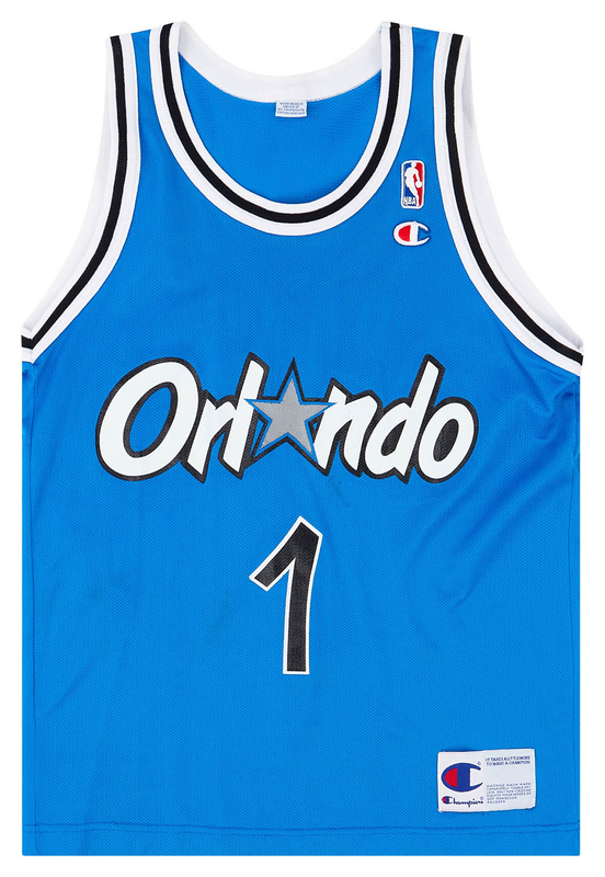1995 98 Orlando Magic Hardaway 1 Champion Away Jersey Very Good M