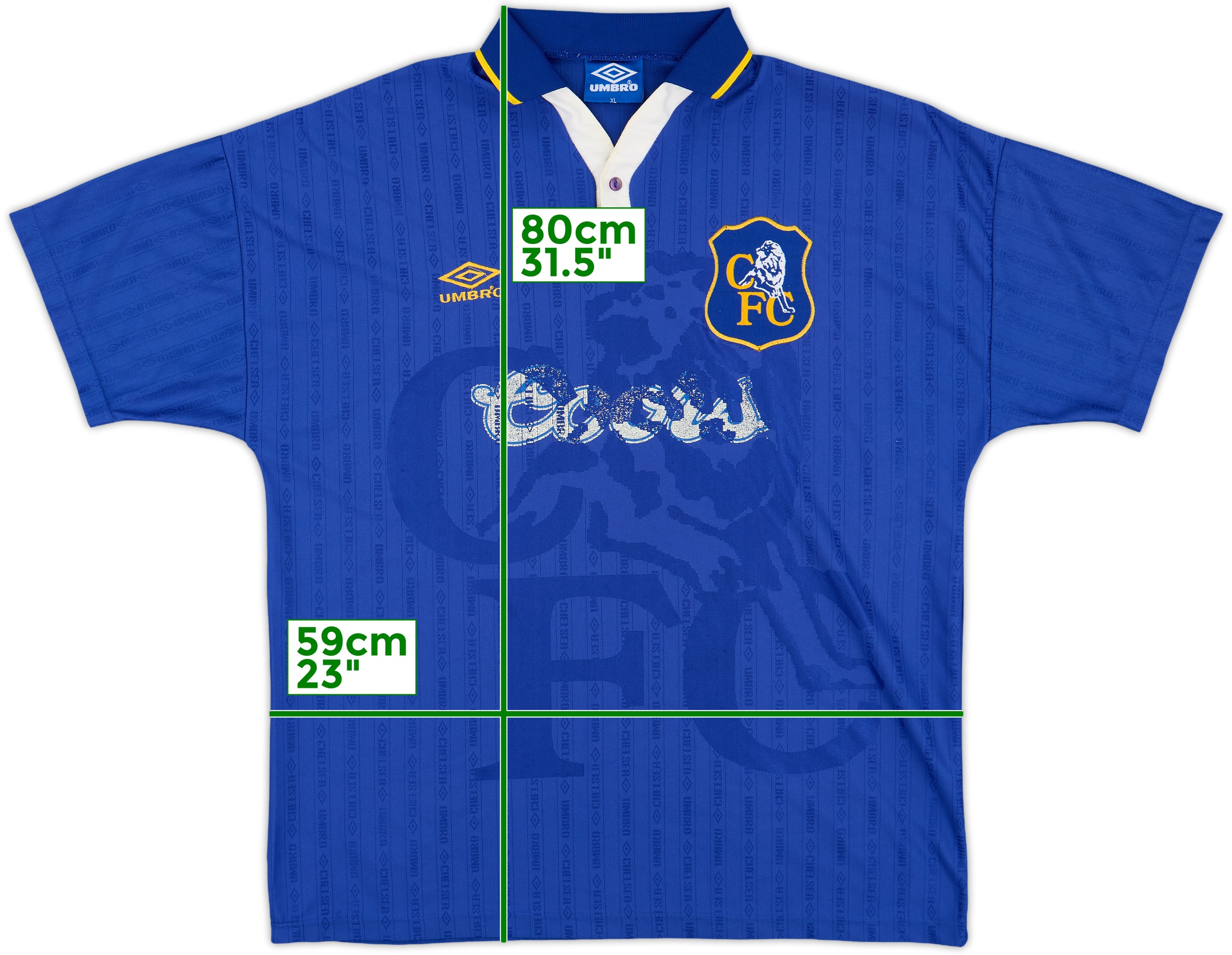 Umbro Chelsea Mens SS Home Shirt 1995/97 | CHEH95082763used
