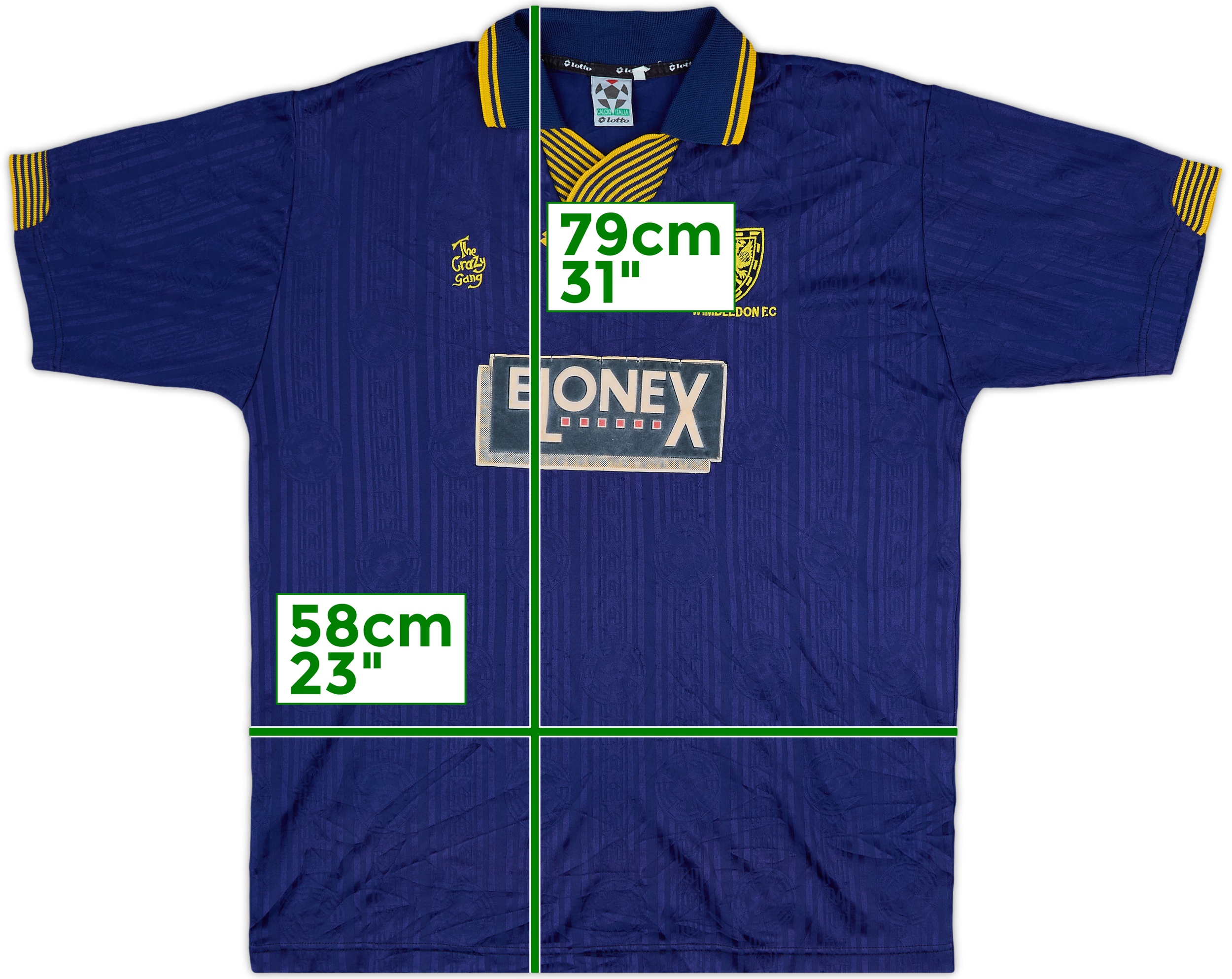 Lotto AFC Wimbledon Mens SS Home Shirt 1997/99 | WIMH97647263used