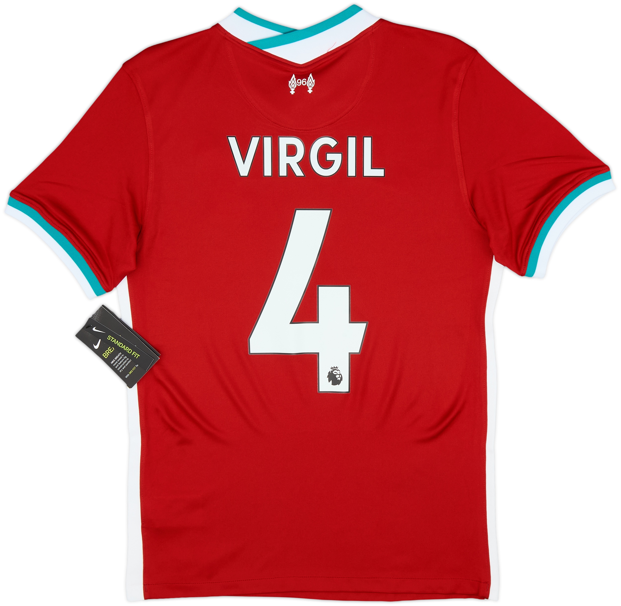 L.F.C. VIRGIL 4 シャツ クリーム色 2017-18 Liverpool 125 Years Third Shirt Virgil #4 - 8/10 - (S)