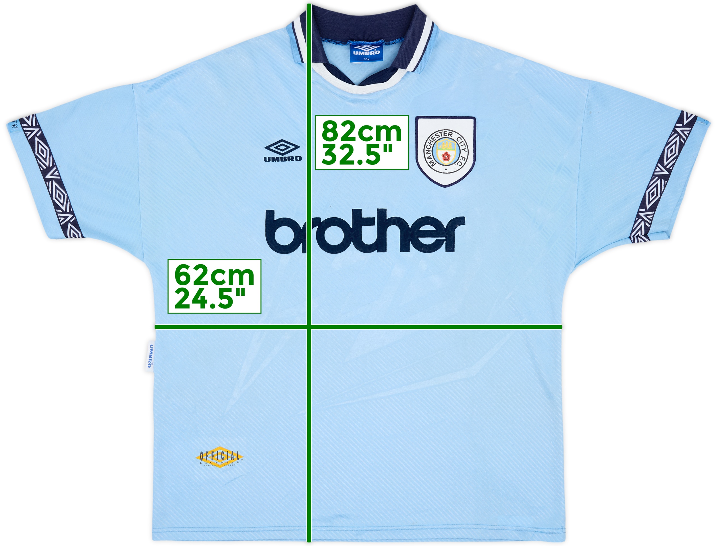 Umbro Manchester City Mens SS Home Shirt 1993/95