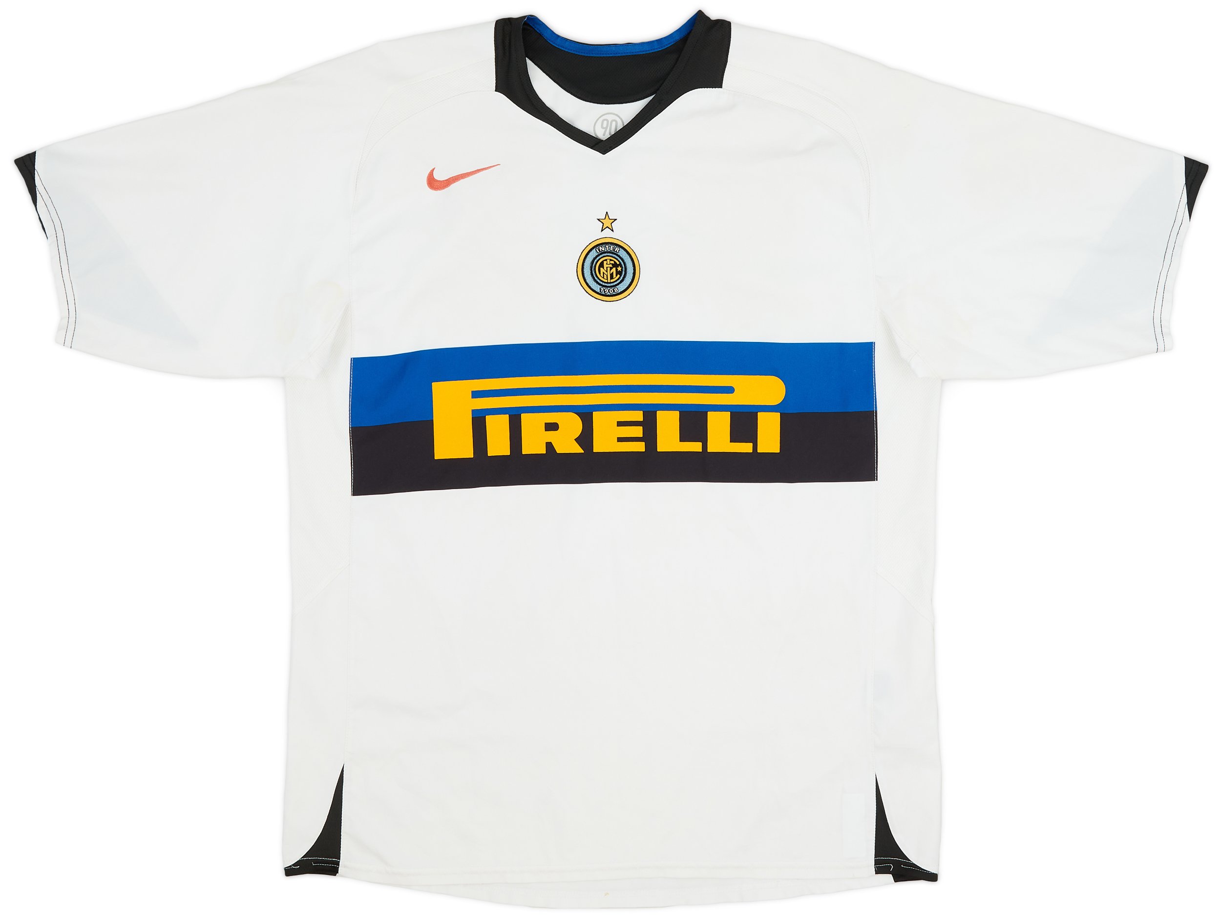 ウェア 05-06s NIKE INTER MILAN AWAY GAME SHIRTS Inter Milan Matchworn Vieri 32 L/S Away Football Shirt 2004