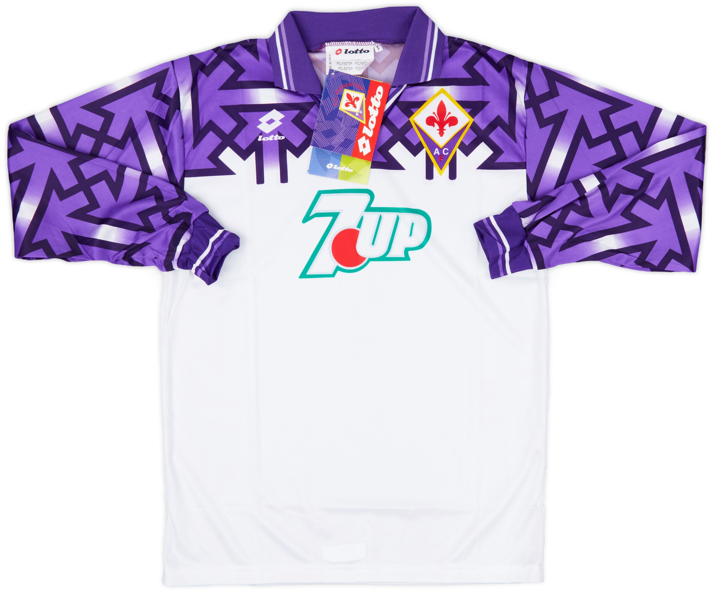 lotto フィオレンティーナ　1992/93 長袖ユニチャーム　ゲームシャツ Lotto Fiorentina Mens LS Away Shirt 1992/93 | FIOA92976238used
