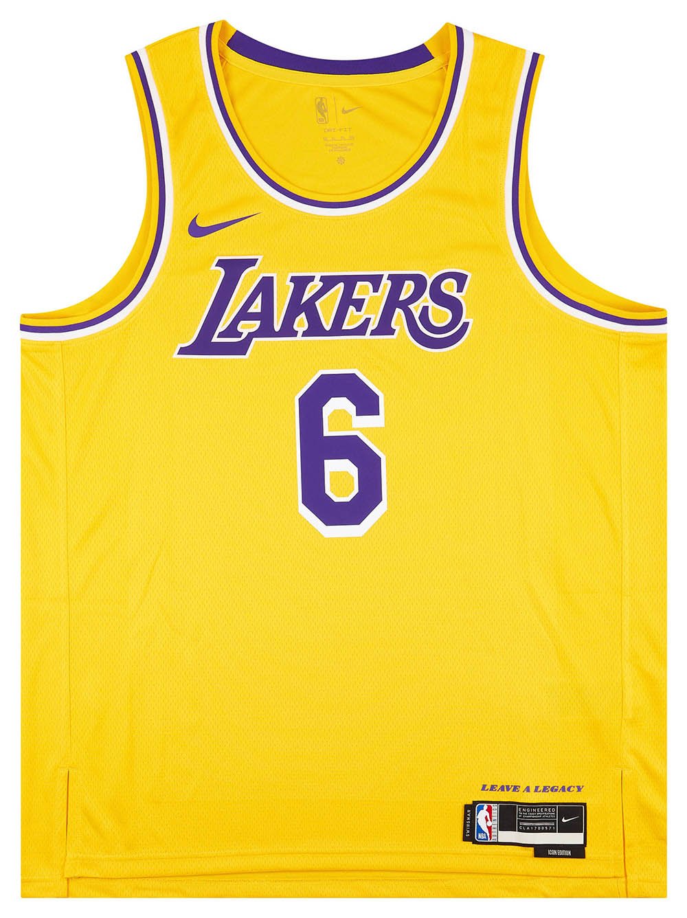 White Nike NBA LA Lakers Swingman James #6 Jersey