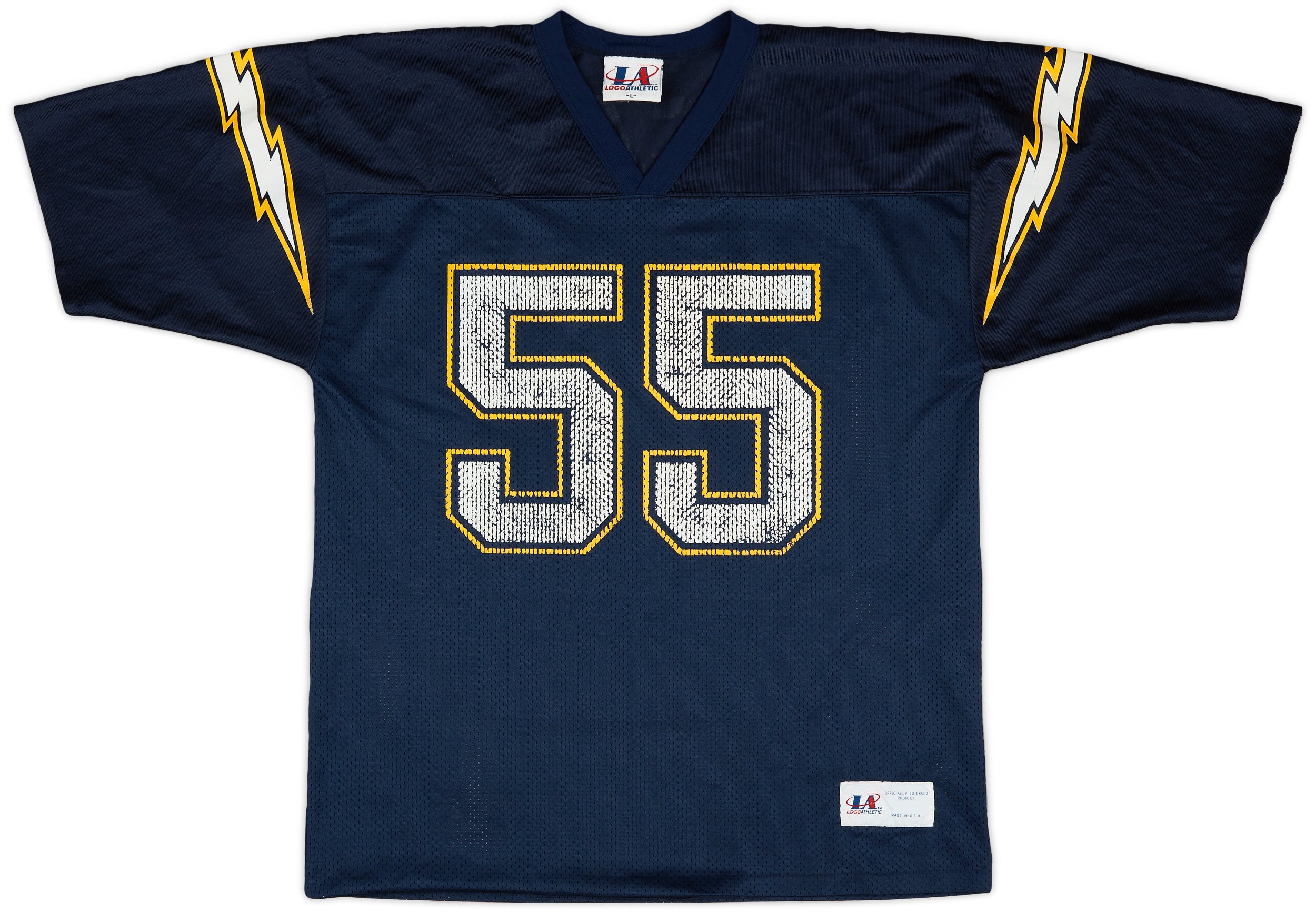 1997-98 San Diego Chargers Seau #55 Logo Athletic Home Jersey (Good) L