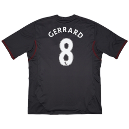 リバプール　ジェラード　Gerrard 8 シャツ ブラック/レッド リバプール 刺繍ロゴ GERRARD ジェラード 8 ユニホーム ゲーム