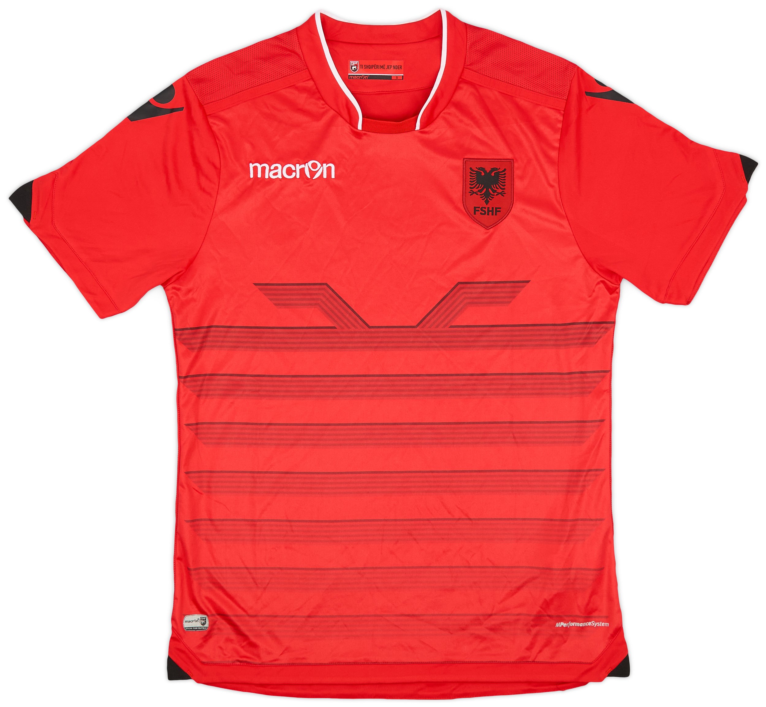 Macron Albania Mens SS Home Shirt 2016 | ALBH16325JM | FOOTY.COM