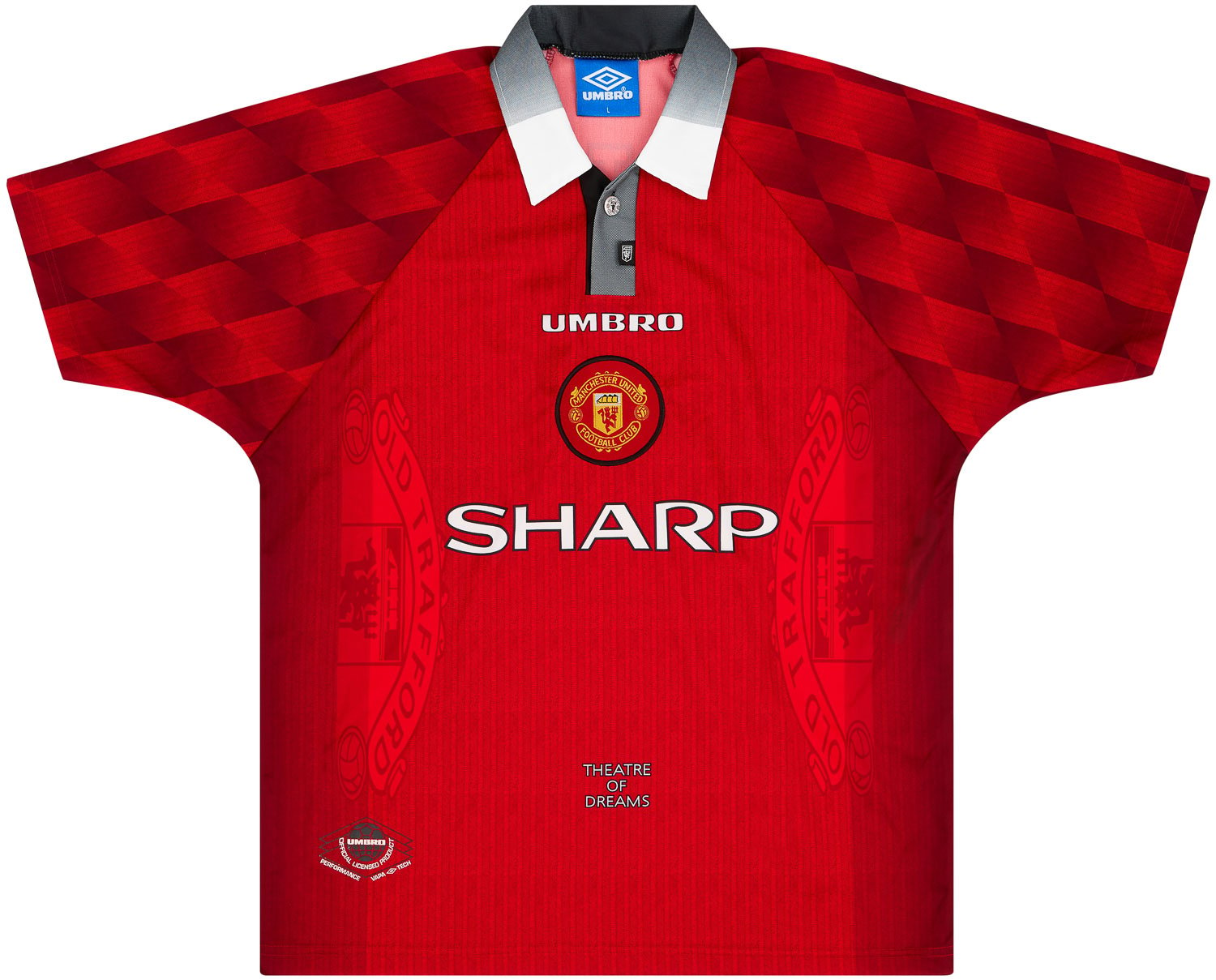 1996-98 Manchester United Home Shirt Solskjaer #20 (Excellent - 8