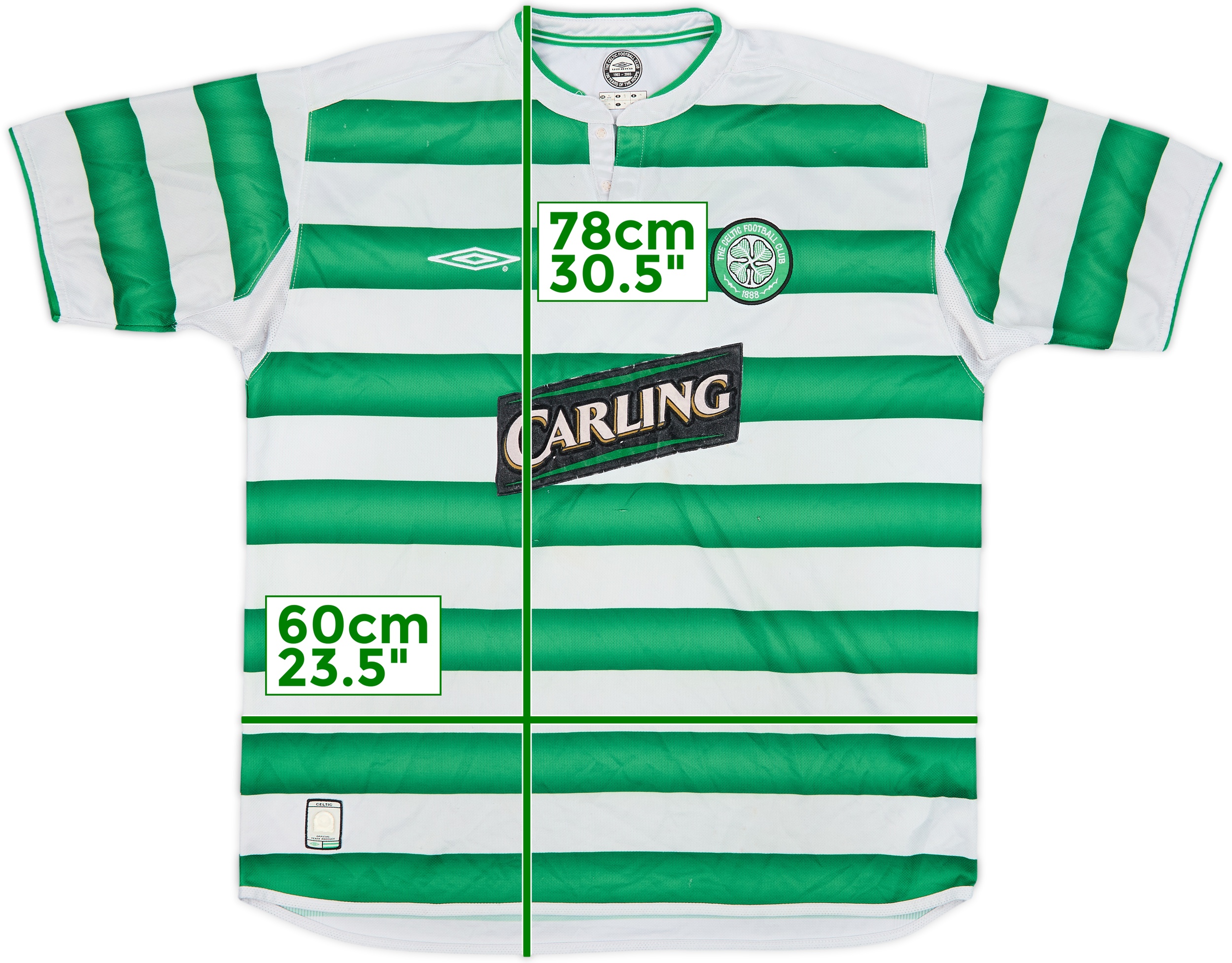 Umbro Celtic Mens SS Home Shirt 2003/04 | CELH03587905used | FOOTY.COM