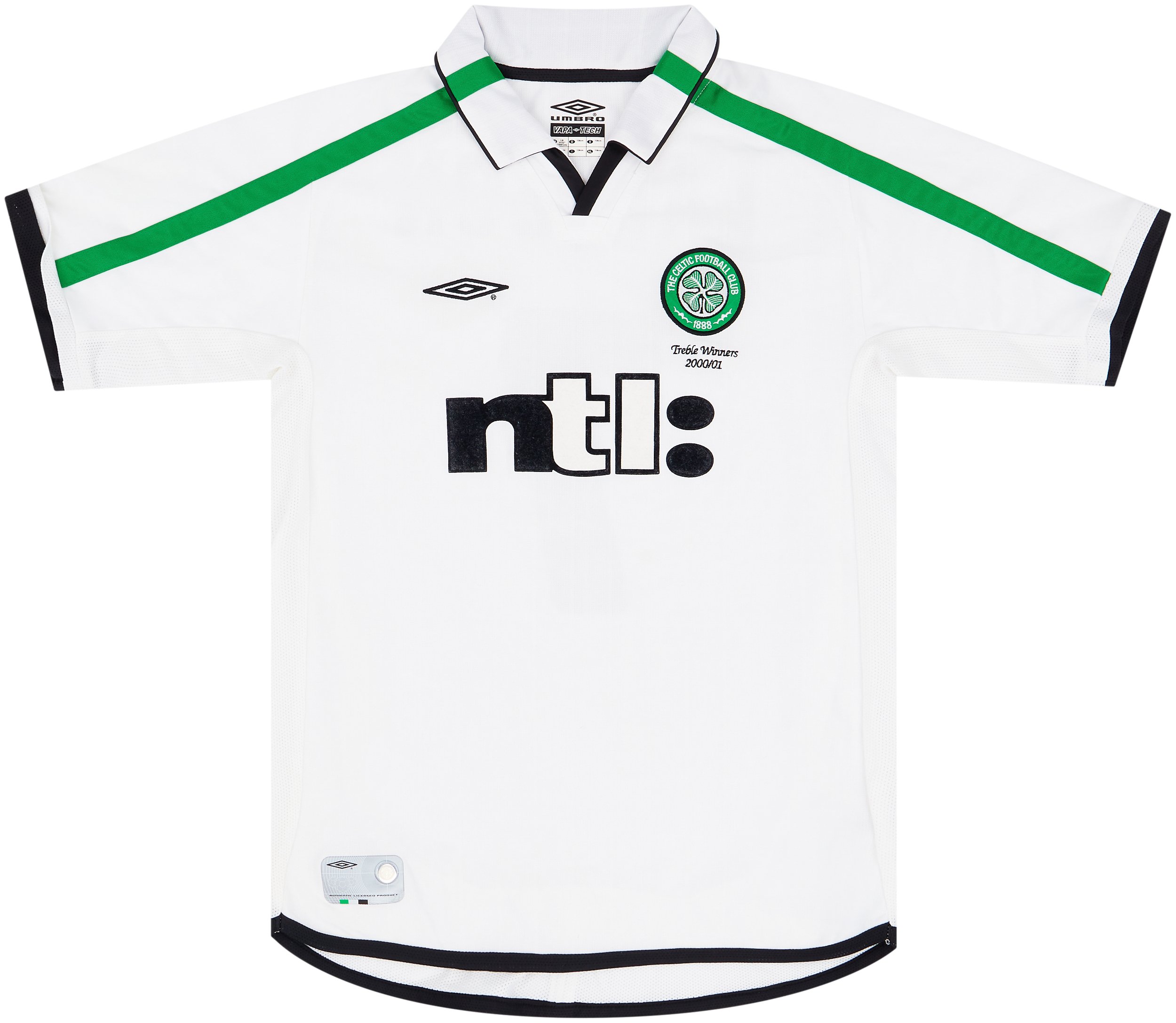 2000/01 LARSSON #7 Celtic Vintage Umbro Away Football Shirt (L