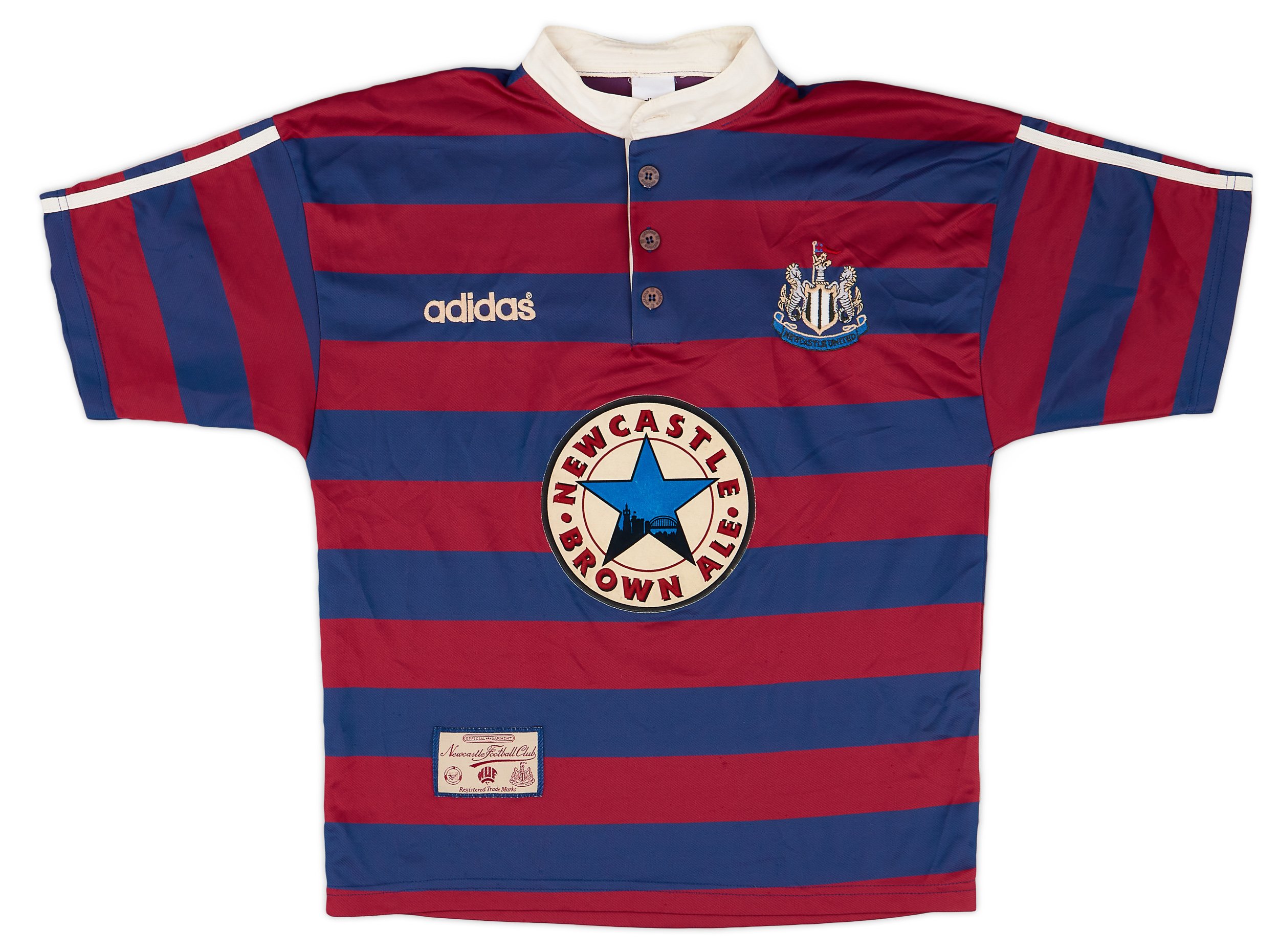 Newcastle Away football shirt 1995 - 1996. Sponsored by Newcastle Brown Ale