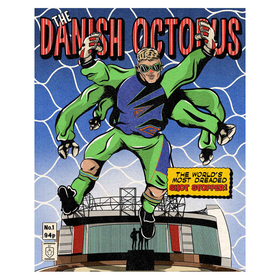 1994-96 Peter Schmeichel 'The Danish Octopus' Comic Book Superheroes A3 Print/Poster