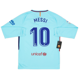 2017-18 Barcelona Away L/S Shirt Messi #10