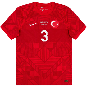 2022 Turkey Match Issue Home Shirt Samet Akaydın #3 (v Scotland)