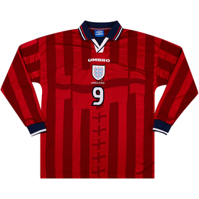 1997-99 England Match Issue Away L/S Shirt #9 (Shearer)