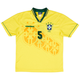 1994 Brazil Home Shirt #5 - 8/10 - (XL)