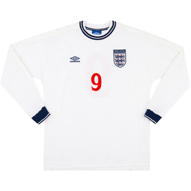 1999-00 England Match Issue Home L/S Shirt #9 (Shearer)