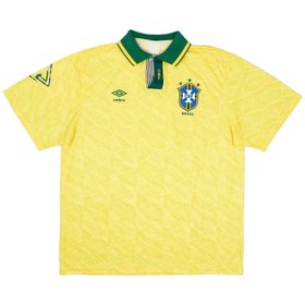 1992-93 Brazil Home Shirt - 7/10 - (XL)