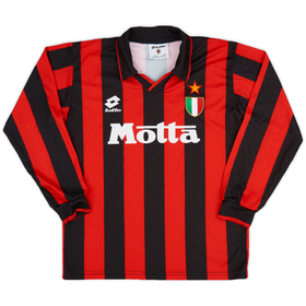1993-94 AC Milan Home L/S Shirt - 6/10 - (M)