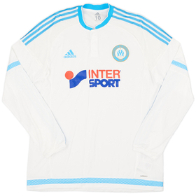 2015-16 Olympique Marseille Player Issue Home L/S Shirt - 9/10 - (XL)