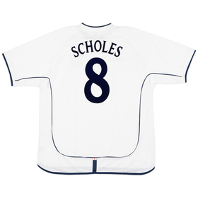 2001-03 England Home Shirt Scholes #8 - 9/10 - (XXL)