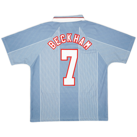 1995-97 England Away Shirt Beckham #7 - 8/10 - (L)
