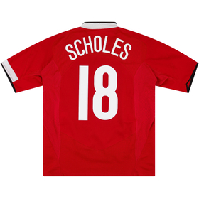 2004-06 Manchester United Home Shirt Scholes #18 - 7/10 - (XL)