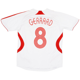 2007-08 Liverpool Away Shirt Gerrard #8 - 7/10 - (L.Boys)