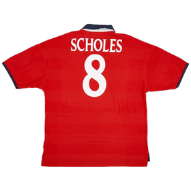 1999-01 England Away Shirt Scholes #8 - 8/10 - (XL)