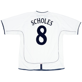 2001-03 England Home Shirt Scholes #8 - 9/10 - (XL)