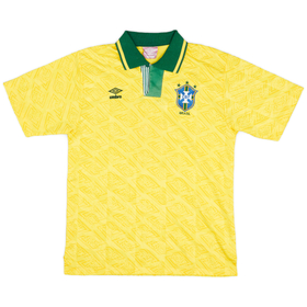 1991-93 Brazil Home Shirt - 9/10 - (XL)