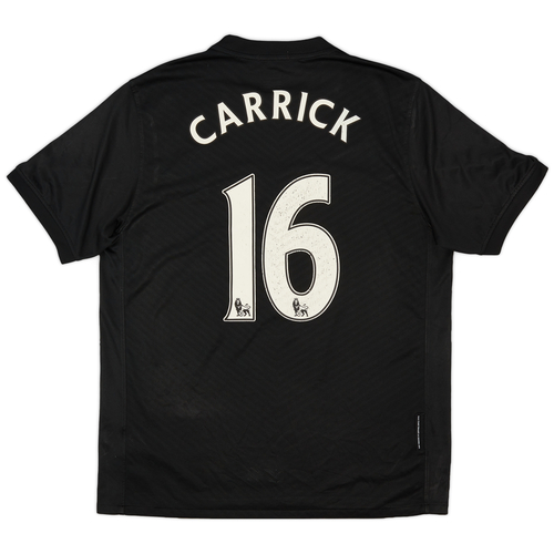 Manchester United No16 Carrick Black Soccer Club Jersey