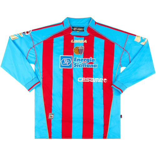 2007-08 Catania Match Issue Home L/S Shirt Nardini #32