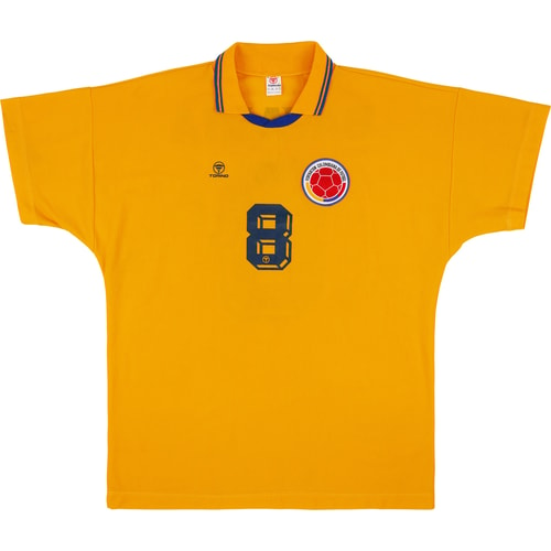 1992 Colombia Match Worn Home Shirt #8 (Pérez) v USA