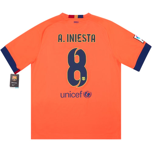 2014-15 Barcelona Away Shirt A.Iniesta #8 XL
