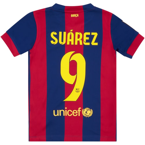 2014-15 Barcelona Home Shirt Suárez #9 XS.Kids