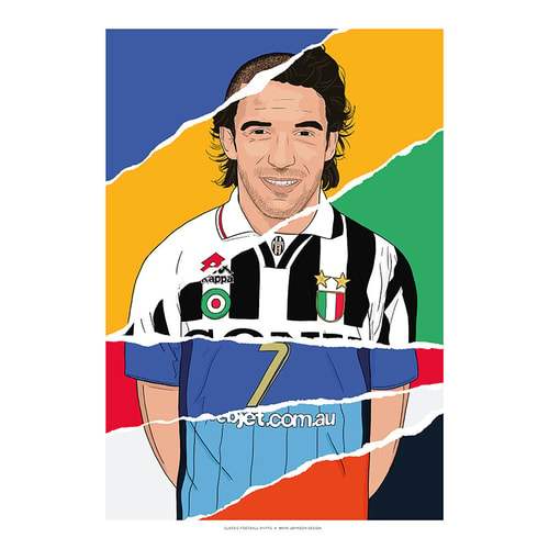 1991-2014 Alessandro Del Piero Career In Shirts A3 Print/Poster