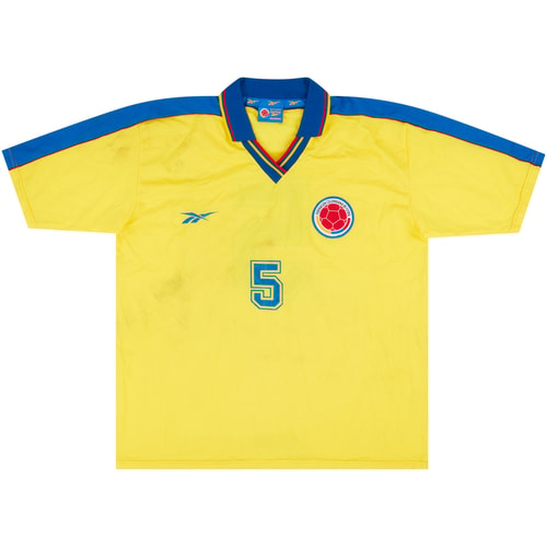 1999 Colombia Match Worn Home Shirt #5 (Bermudez) v Denmark