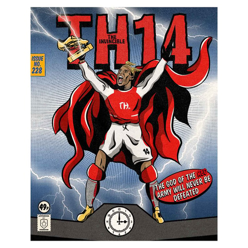 2003-04 Thierry Henry 'TH14' Comic Book Superheroes A3 Print/Poster