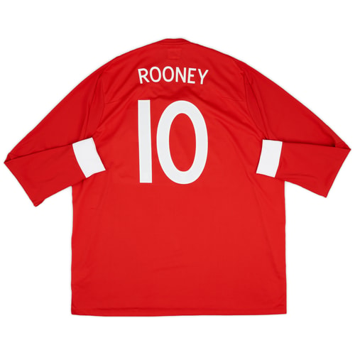 2010-11 England Away L/S Shirt Rooney #10 - 9/10 - (3XL)