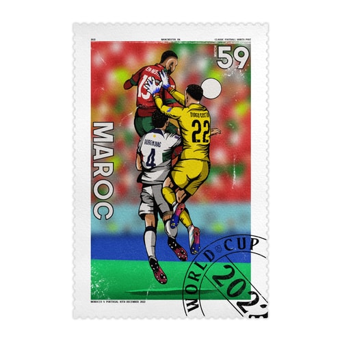Youssef En-Nesyri Goal 2022 World Cup Stamp A3 Print/Poster