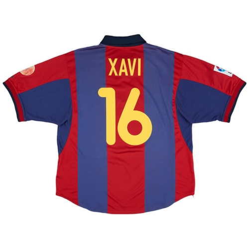 2000-01 Barcelona Home Shirt Xavi #16 - 7/10 - (XL)