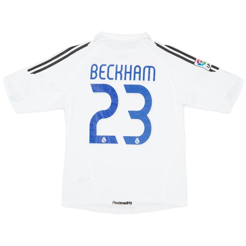 2005-06 Real Madrid Home Shirt Beckham #23 - 8/10 - (XL.Boys)