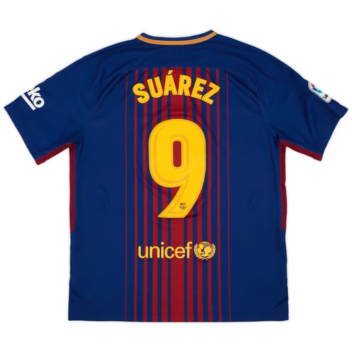 2017-18 Barcelona Home Shirt Suárez #9 - 7/10 - (L)