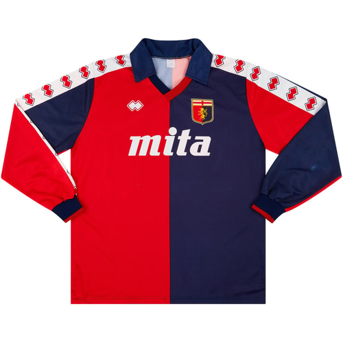 1989-90 Genoa Home L/S Shirt - 8/10 - (XL)